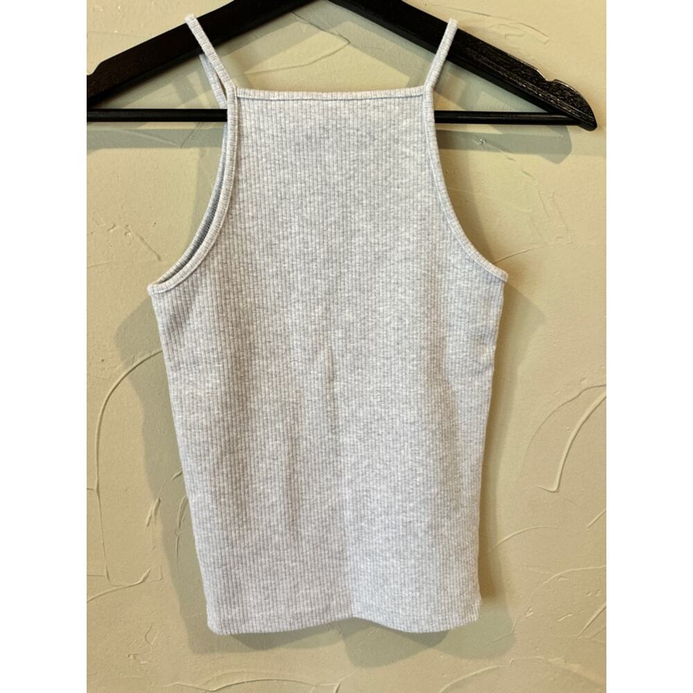 American Eagle Outfitters Light Gray Ribbed Halter Cami - Picture 2 of 6